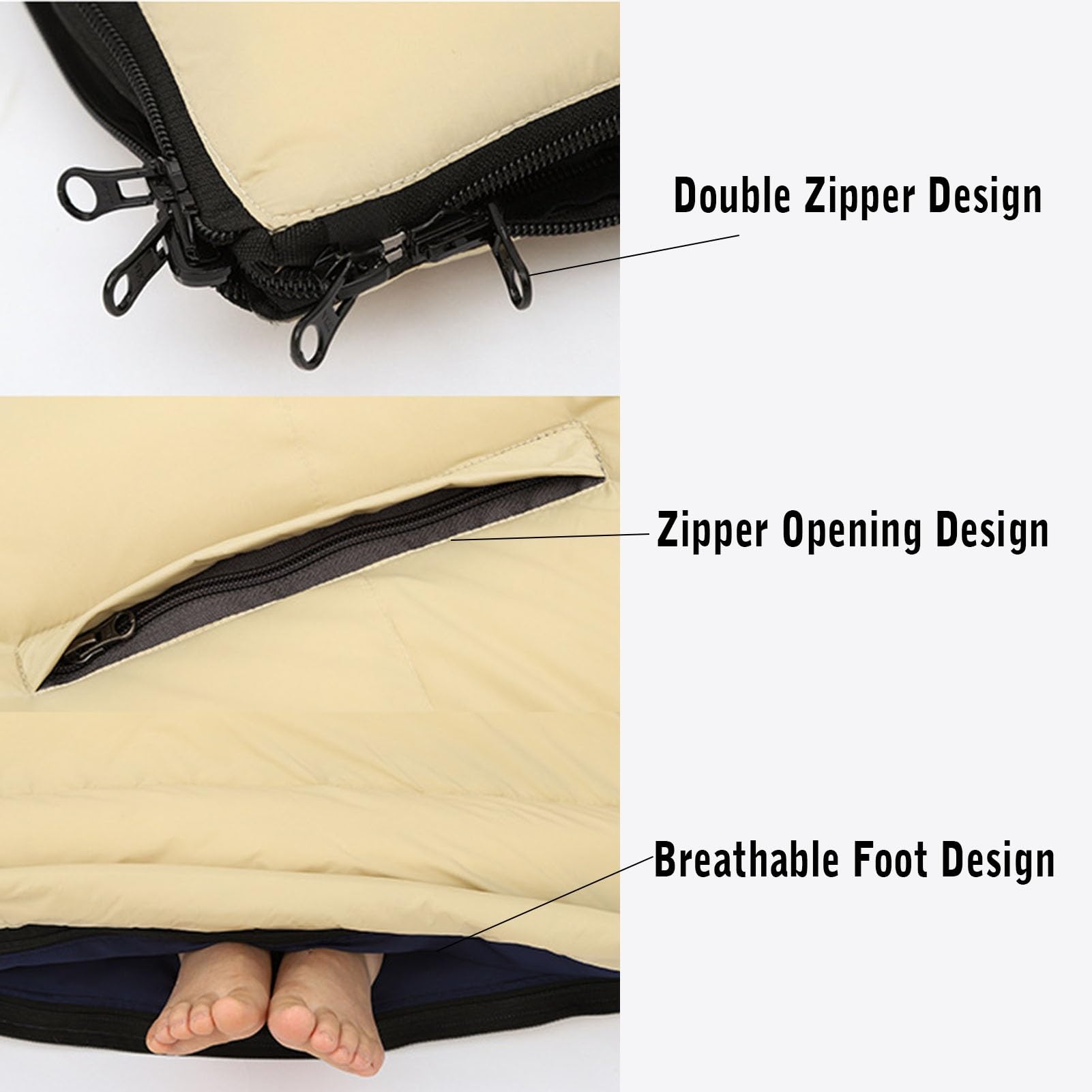 Saco de Dormir for Acampar, Sacos de Dormir livianos y portátiles con Orificios for los Brazos y Almohada Que se Pueden unir for Dos Personas, Impermeable y cálido, Adecuado for Adultos