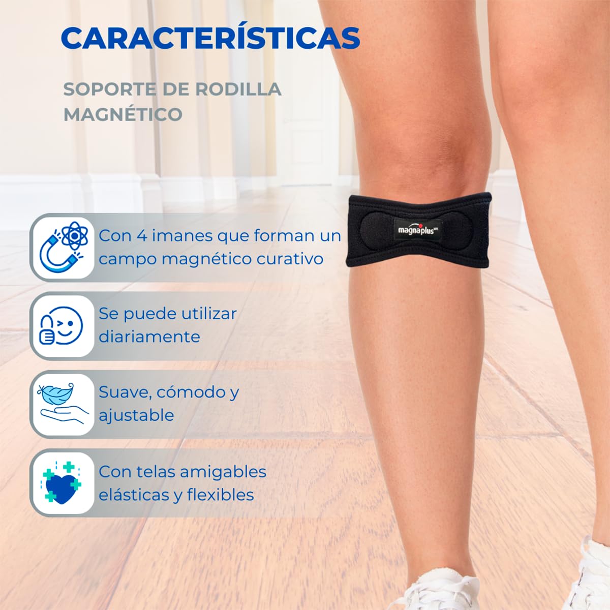 Magnetic Knee Support Magnaplus Patella Band Protects Your Knees from Pains and Provides Support (One Size)