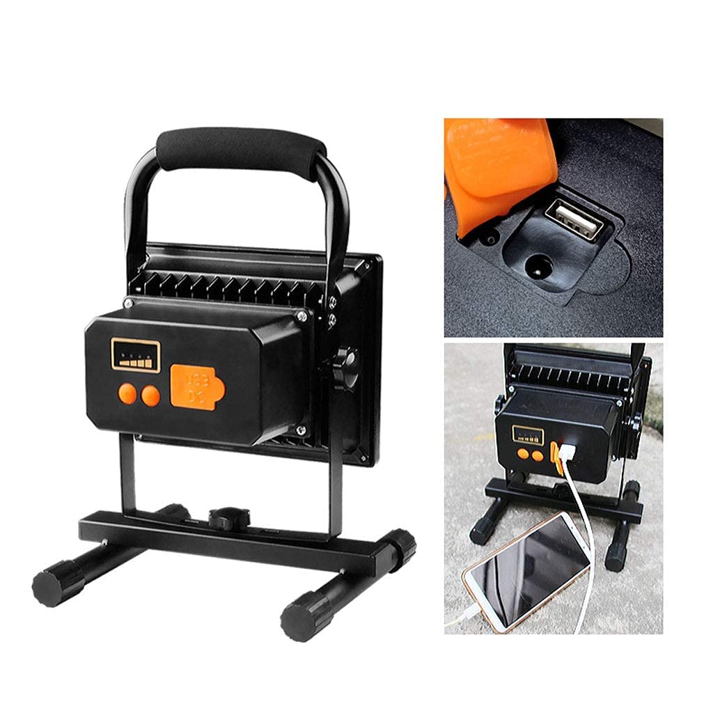 Luce LED ricaricabile da lavoro, proiettore portatile per campeggio, barbecue, emergenza, lampada di proiezione impermeabile IP66, illuminazione spot luminosa per uso domestico ed esterno