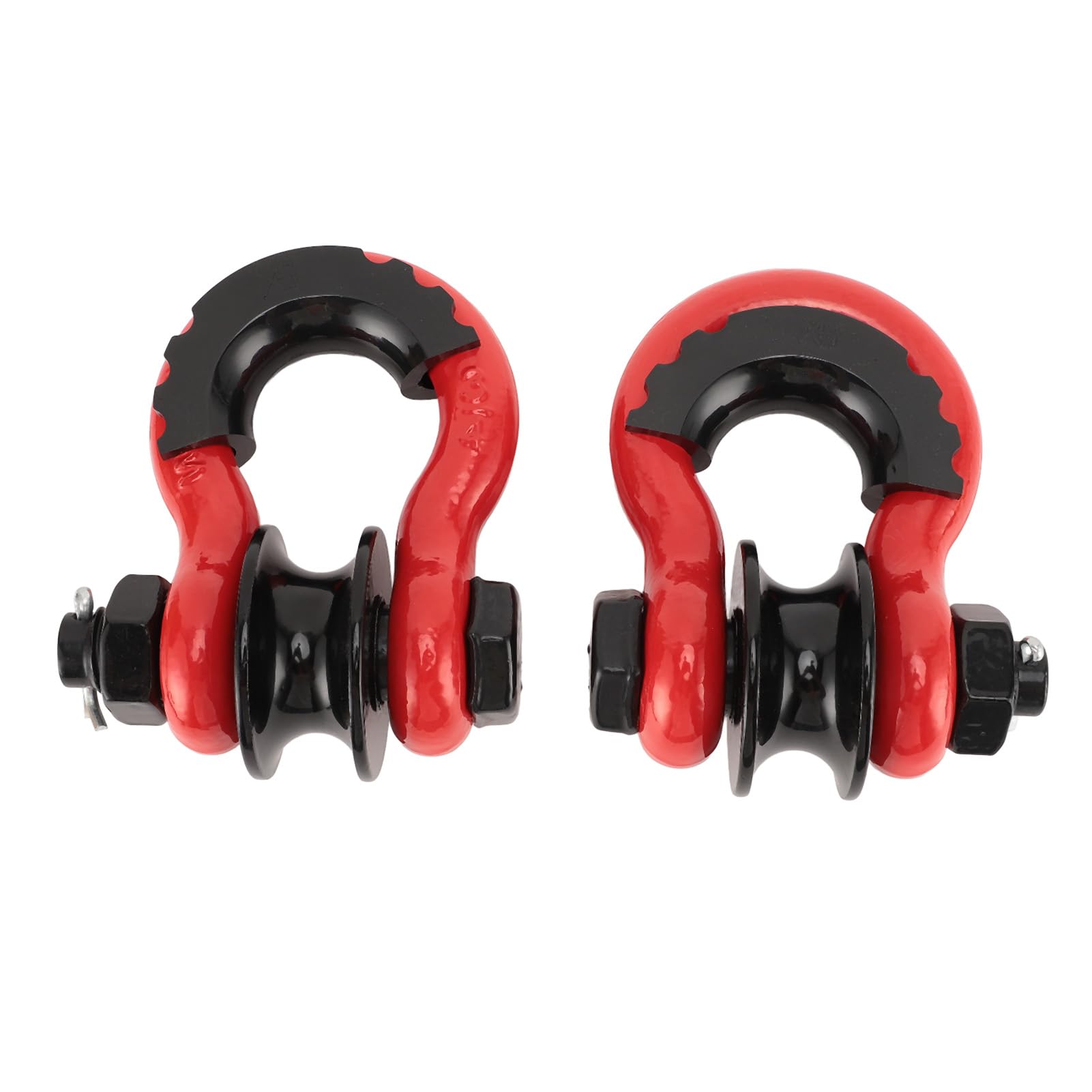 RiToEasysports - Grillete de anillo en D, 2 piezas de acero al carbono de 3/4 pulgadas, grillete de remolque resistente con polea para recuperación fuera de carretera, ajuste universal para camión