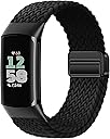 Elastic Braided Bands Compatible with Fitbit Charge 5/Fitbit Charge 6 for Women Men,Adjustable Breathable Replacement Stretchy Nylon Loop Wristband Sport Strap