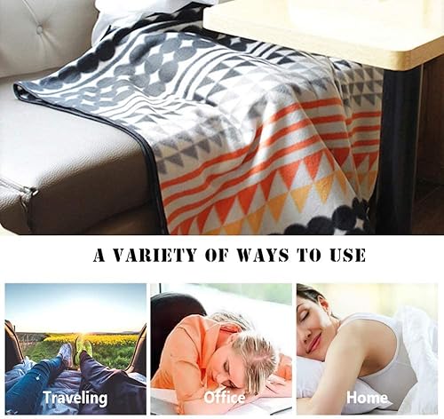 Miniatura 3 de forestfish Manta de forro polar, acogedora y suave, portátil, compacta para viajes largos en coche, avión, tren, 60 x 40 pulgadas, naranja