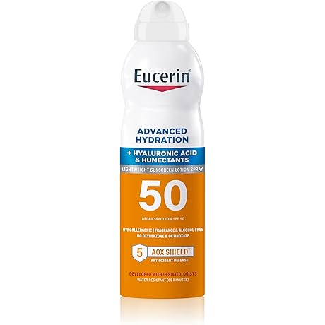 Eucerin Sun Protection SPF 50 Oil Control, Advanced Hydration Sunscreen Spray, 6...