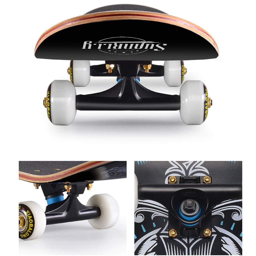 Skateboard Complet Planche à roulettes Planche à roulettes 9 couches Decks 31x8 pouces Pro Complete Skate Board Longboards en bois d'érable pour érable canadien Double Kick Concave Standard et Trick