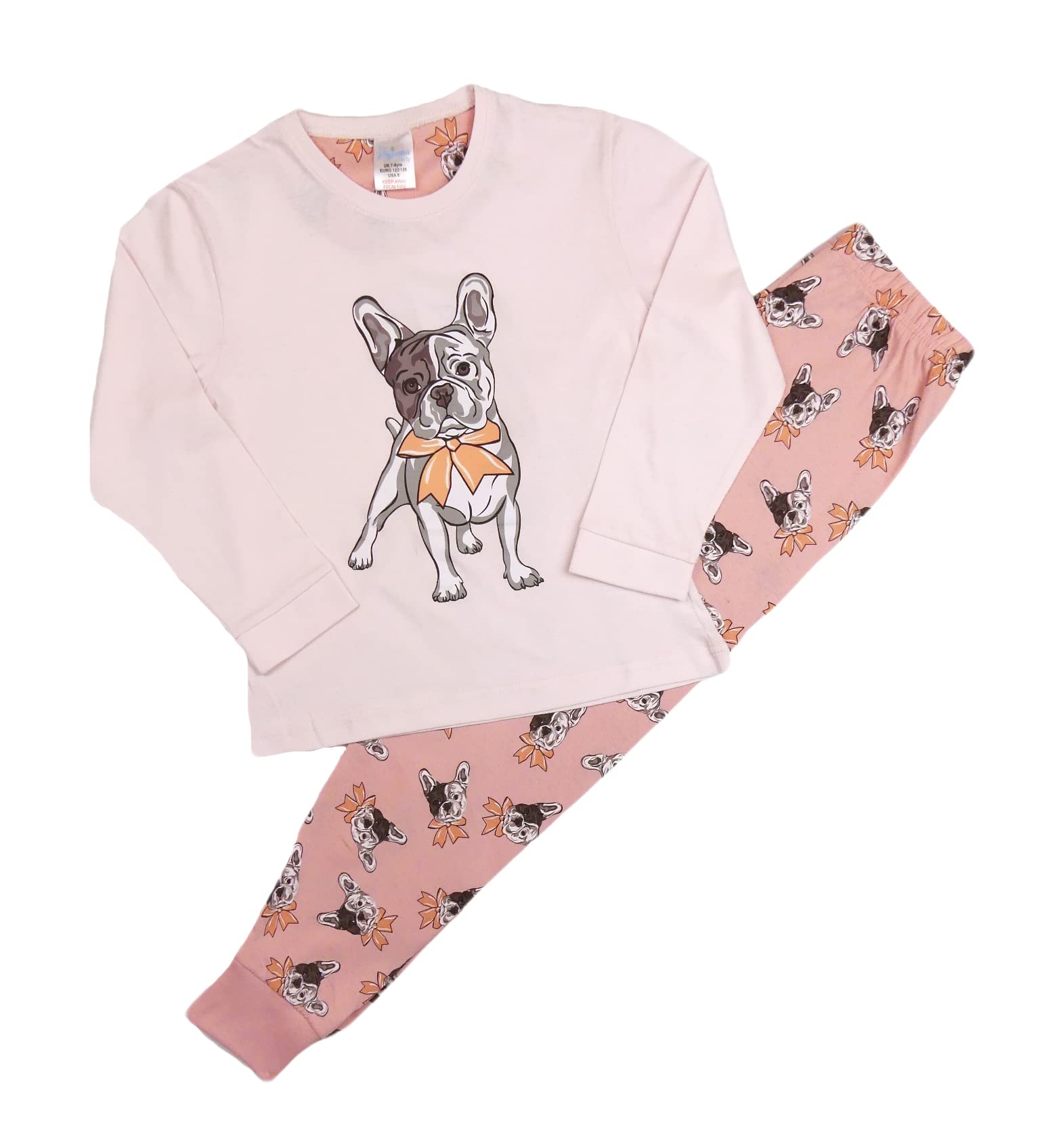 The Pyjama Party Girls French Bull Dog Long Sleeves Long Legs Design Pyjamas Long And Short Unicorns Ponys Sloth Bulldog 100% Cotton