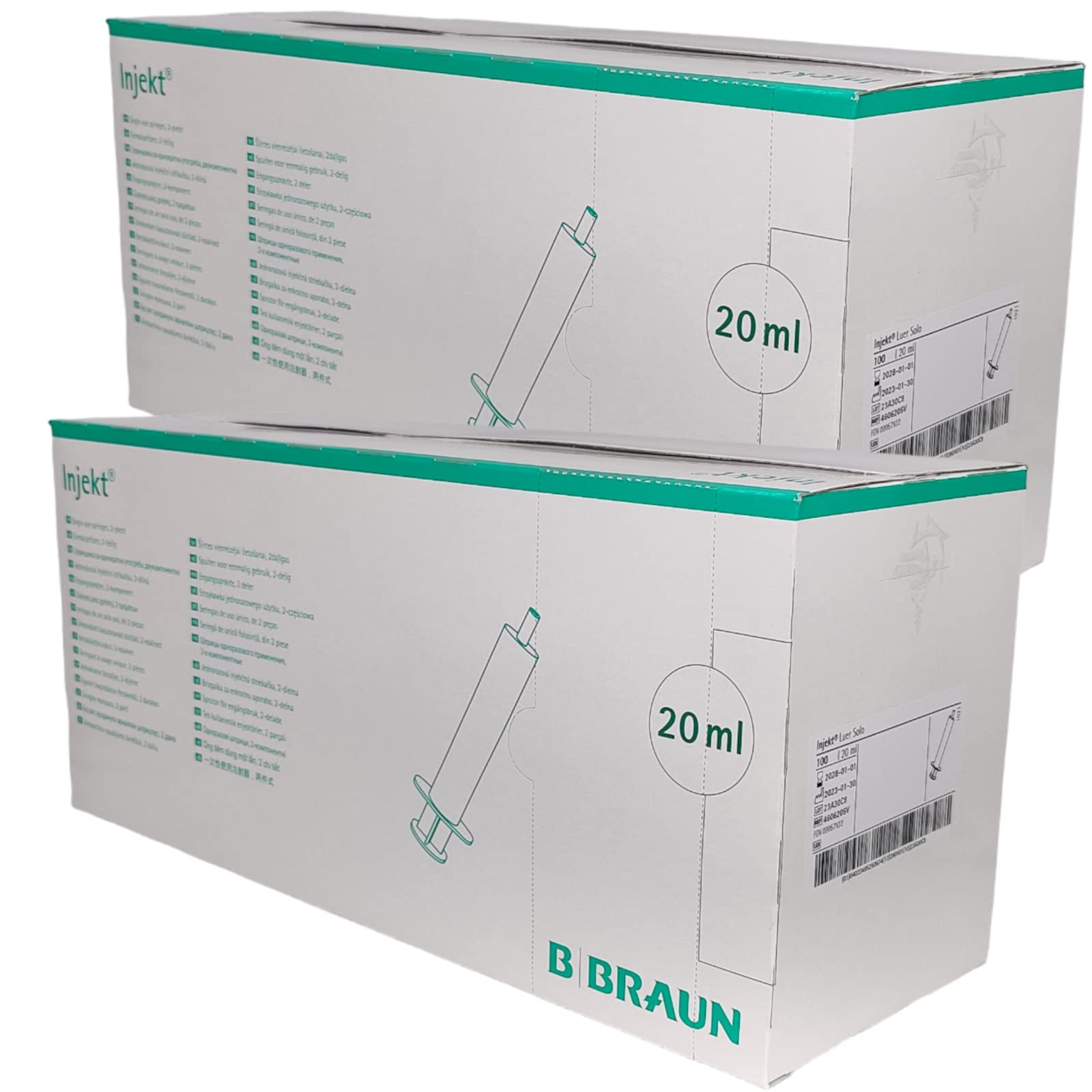 B. Braun Inject 20 ml I Luer Approche excentrique 2 seringues jetables I 2 x 100 seringues à usage unique I Plus PharmaPerle giveaway