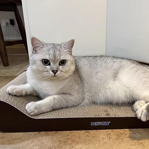 Miniatura 4 de DEKU Rascador para gatos, cartón para gatos, cama para rascar gatos, almohadillas corrugadas de primera calidad, sofá reciclable y duradero,
