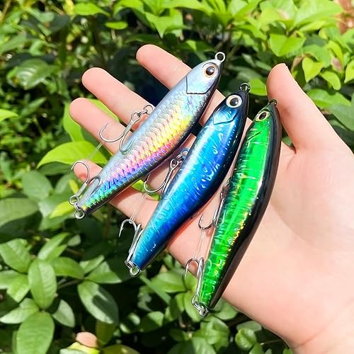 Miniatura 7 de Señuelos de pesca para agua dulce y salada, crankbait sin labios, cebos de pesca realistas y brillantes para mejorar la eficiencia de pesca,