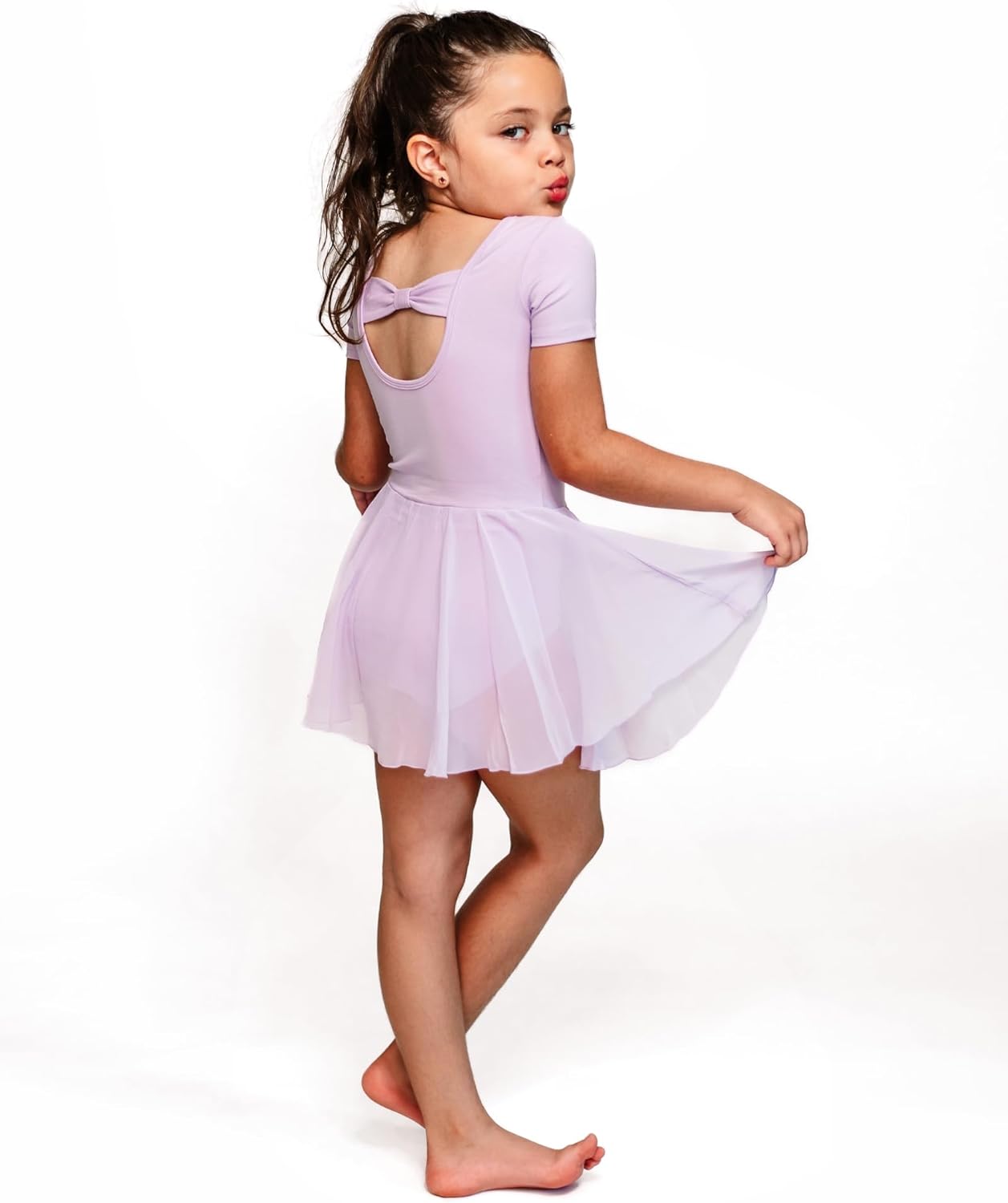 Stelle Ballet Leotards for Girls Dance Leotard with Skirt Toddler Ballet Outfit Criss-Cross Bow Back (Little/Big Kid) - Image 3