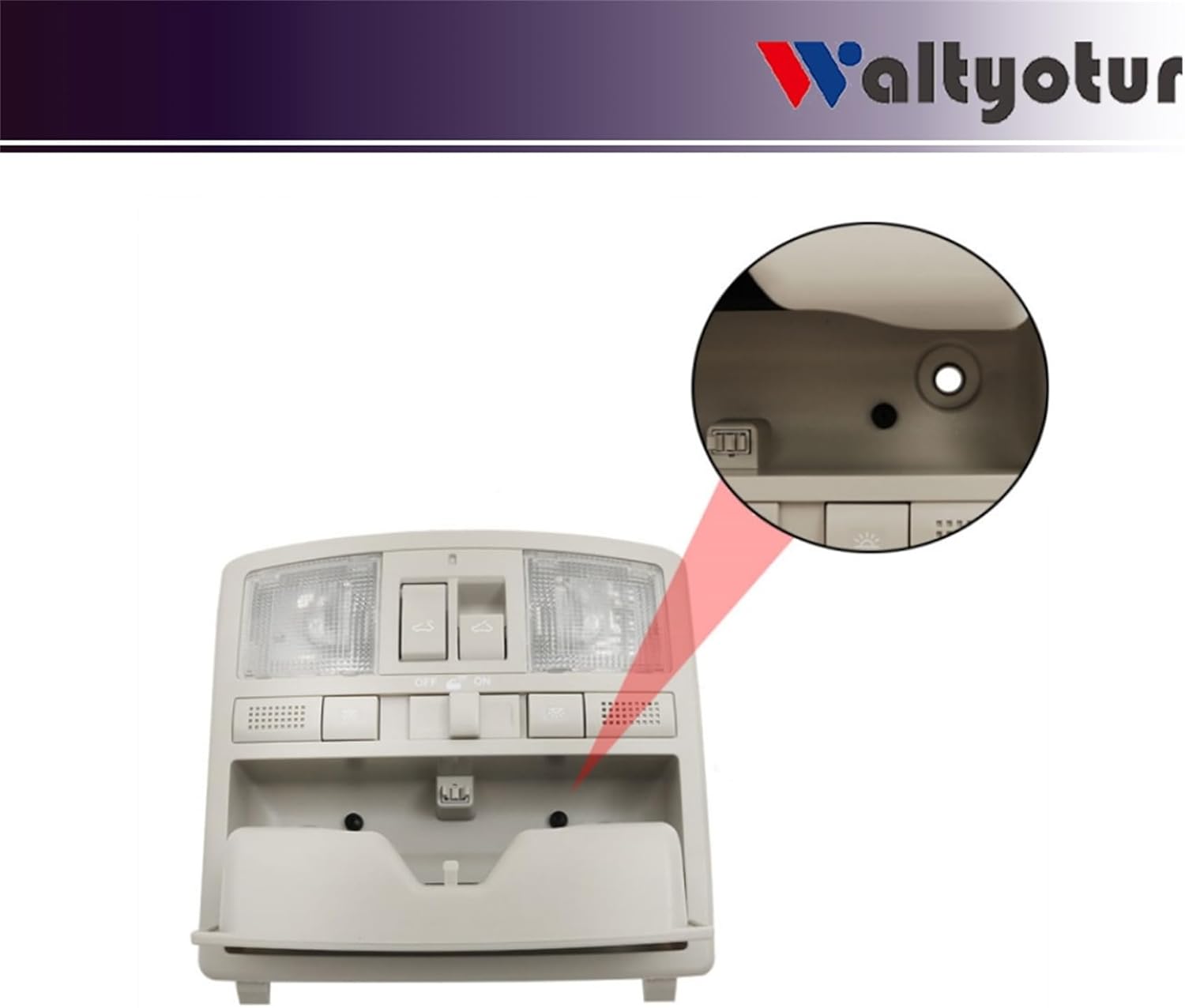 Overhead Console Reading Lamp Light Replacement for 2009 2010 2011 New Beige Replaces GS4C-69-970D-30