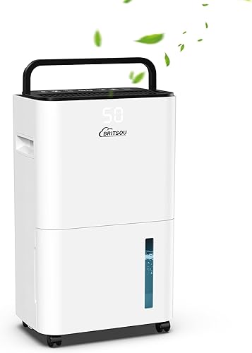 Dehumidifier 4500 Sq. Ft 80 Pint BRITSOU Dehumidifiers for Home Basements Bedroom Bathroom Garage with Drain Hose 1.32 Gallons Water Tank for