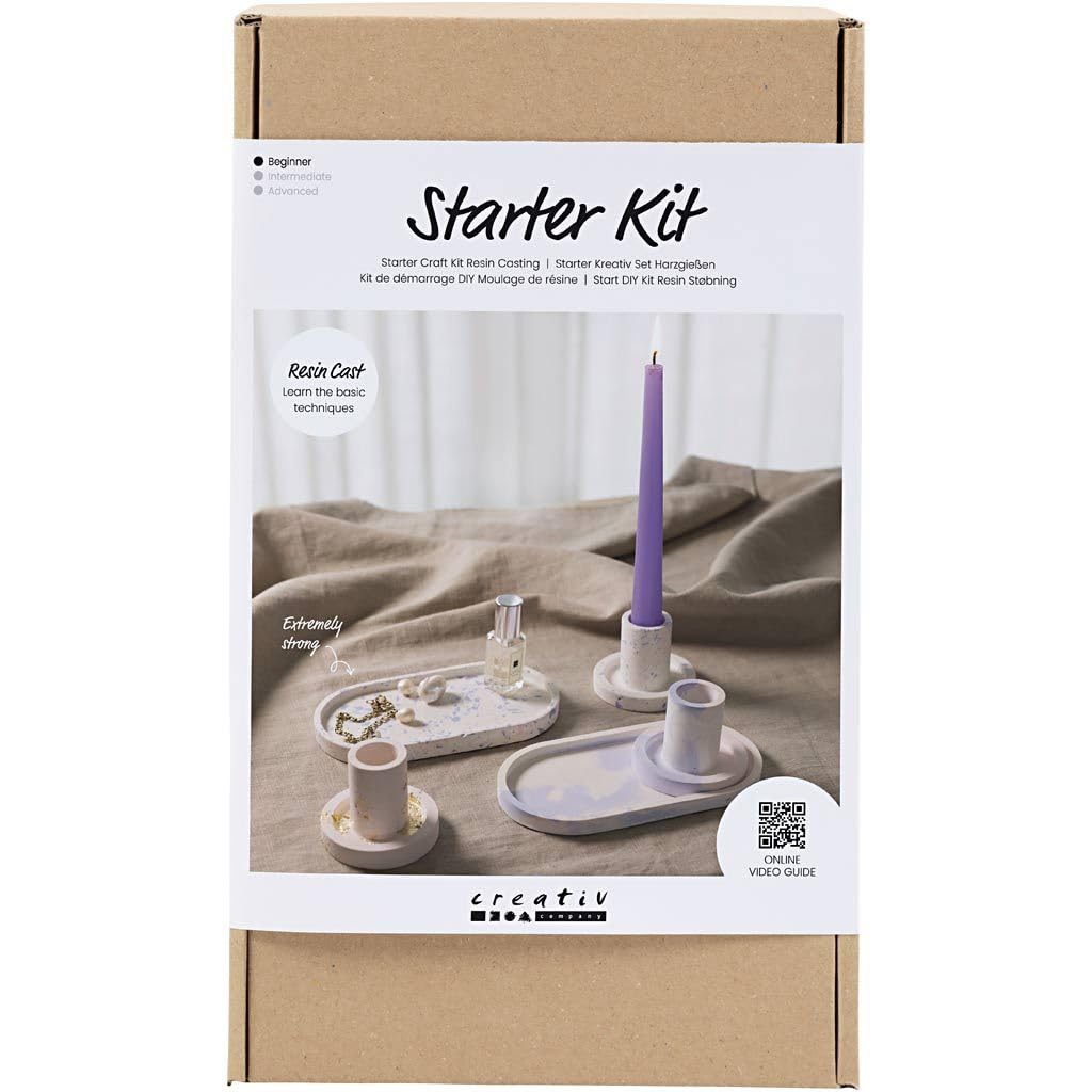 Starter Kreativ Set Gießharz / Harzgießen, Kerzenhalter und Tabletts