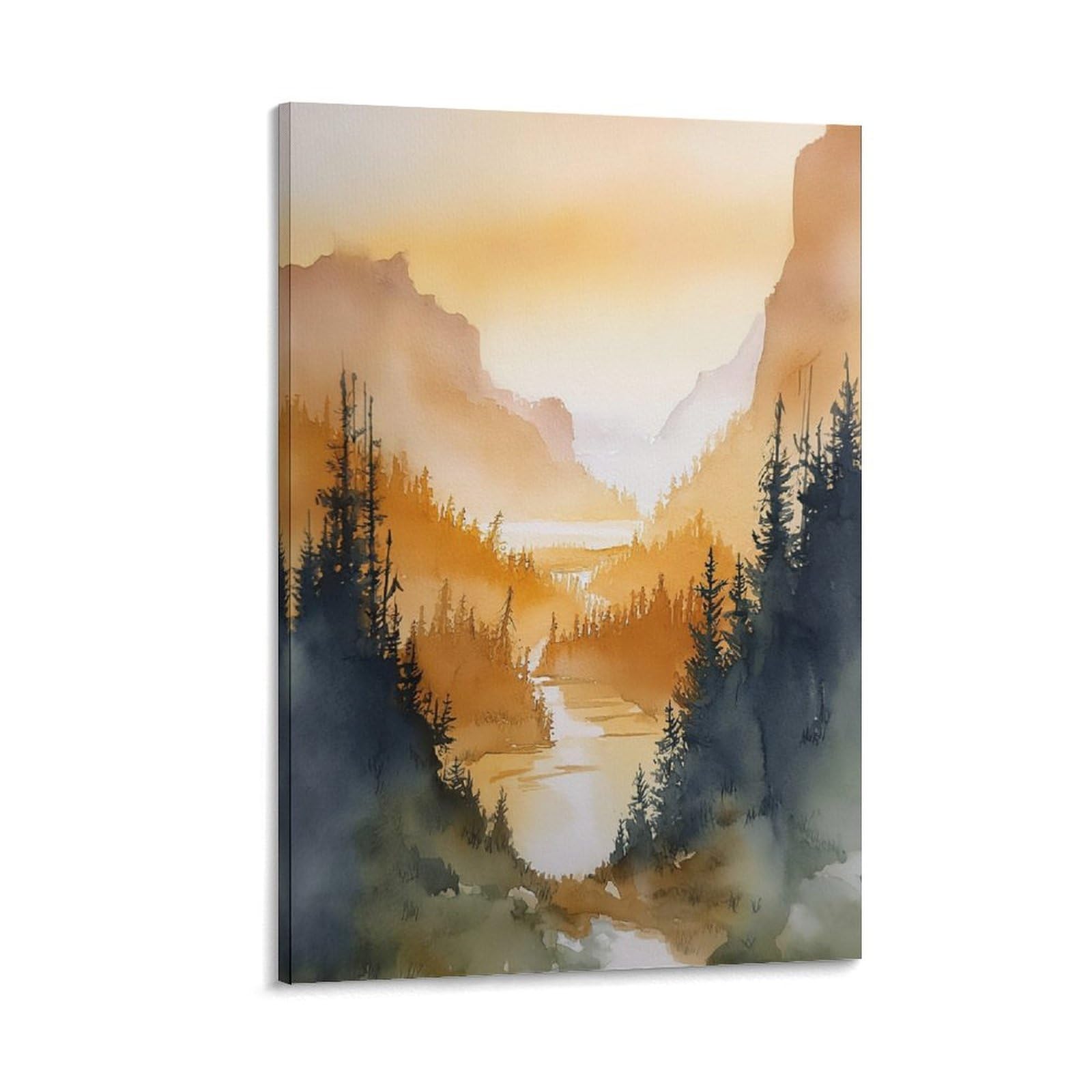 XWYMXZ Oregon Style Retro 20x30inch(50x75cm) Vintage Travel Poster Watercolor Canvas Art