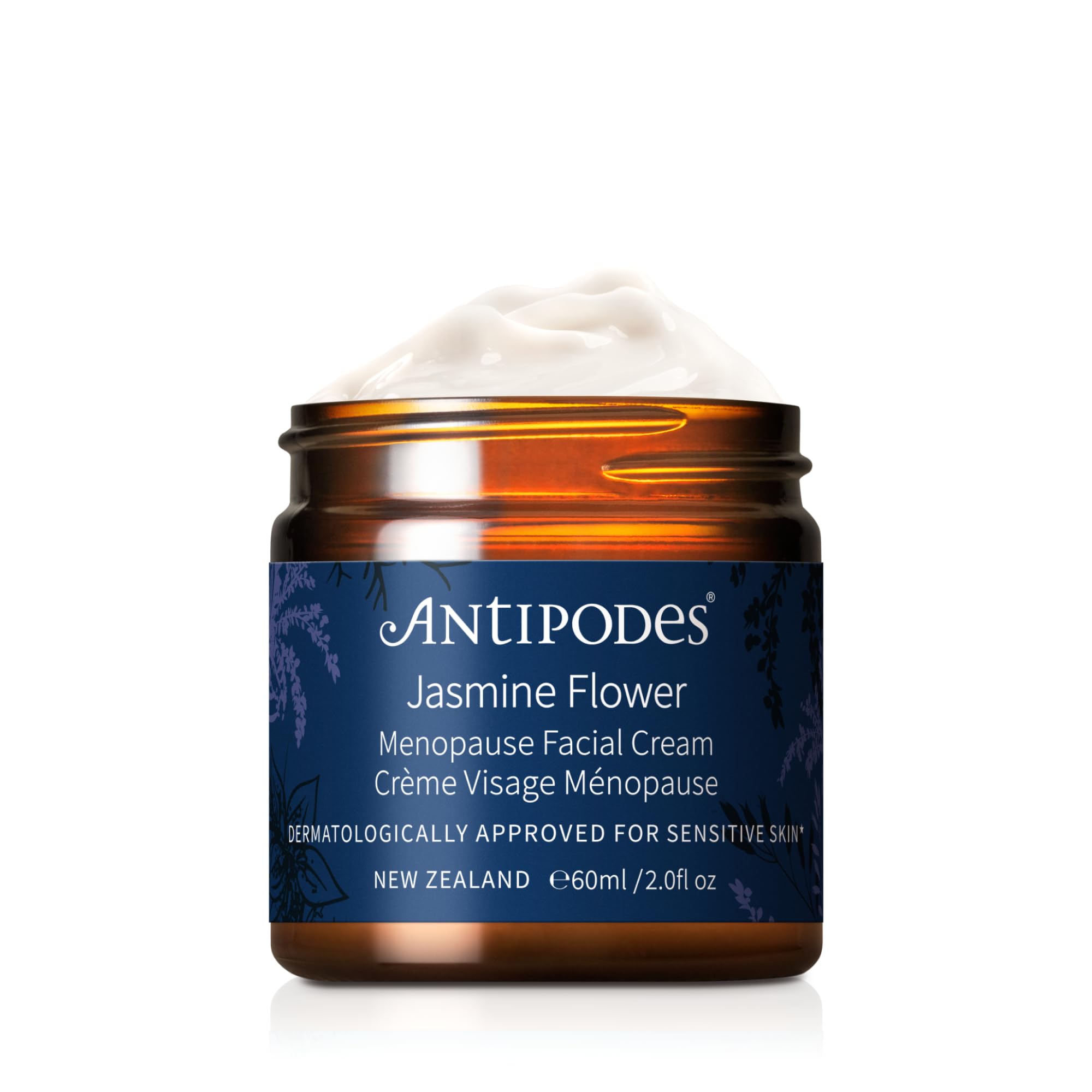 Jasmine Flower Menopause Facial Cream – Menopause Skincare for Redness, Sensitivity, Dehydration, and Blemishes - Organic Oat Extract, GABA & Manuka Honey – All Skin Types – 60ml