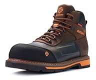 Men's 6" Soft/Composite Toe Heavy Duty Waterproof Work Boot GoodyearWelt Oil/Slip Resistant Dual-Density Comfortable Outsole Crazy Horse Leather EH Construction Industrial Safety Work Boots