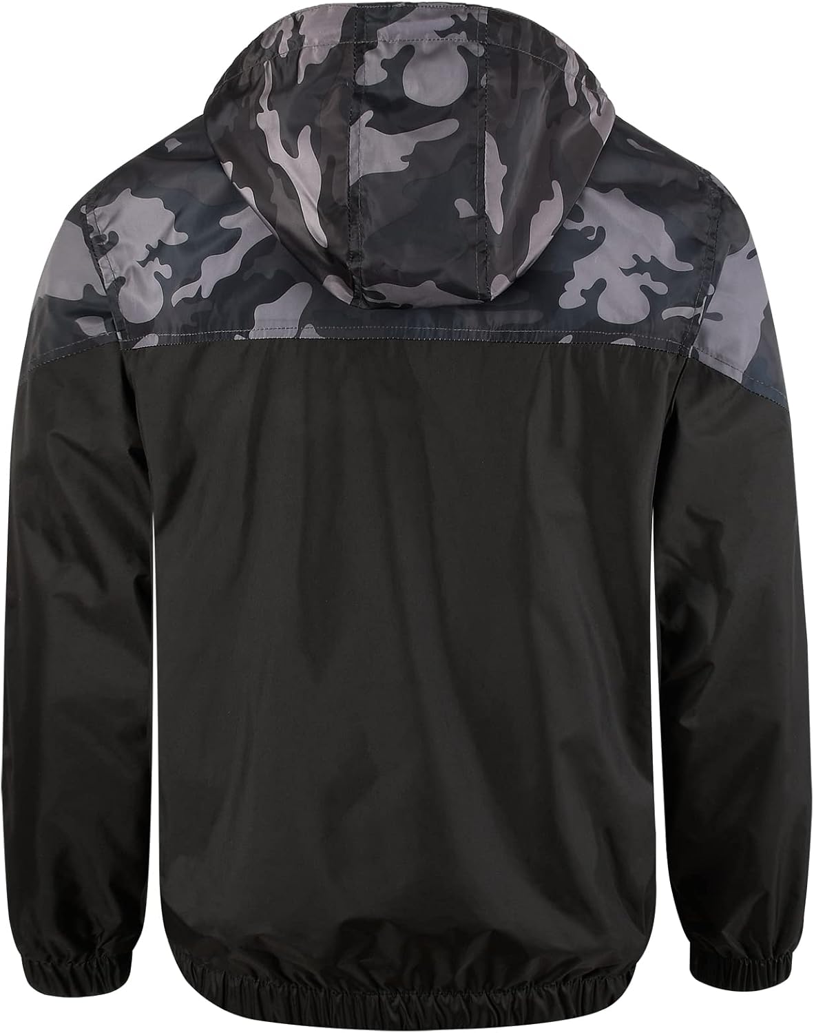 SUNDAY ROSE Men's Lightweight Hooded Jackets Vintage Patchcolor Windbreaker Packable Raincoat for Hiking
