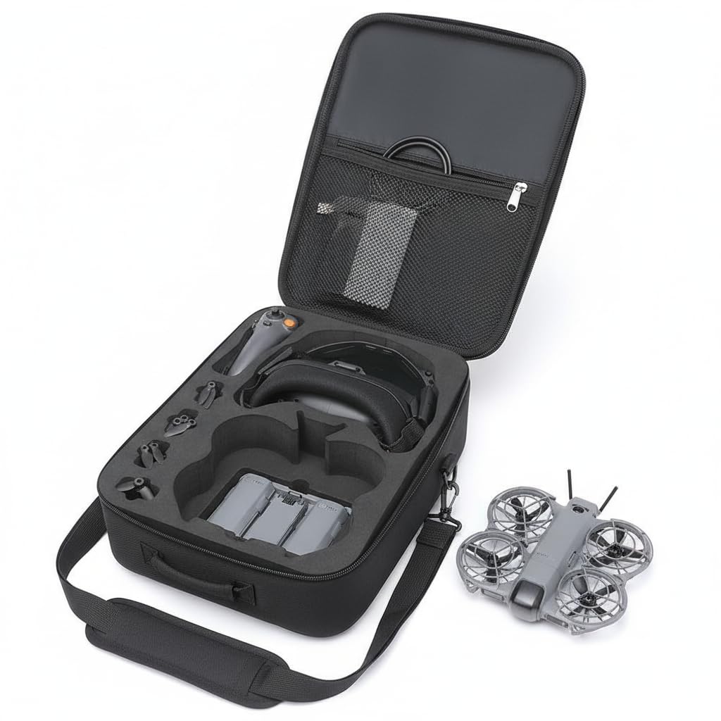 Étui à dos pour D-JI NEO 2, sac portable pour accessoires de drone D-JI NEO 2, organisateur d'épaule de rangement, housse de protection en EVA, étui de transport robuste pour accessoires de drone
