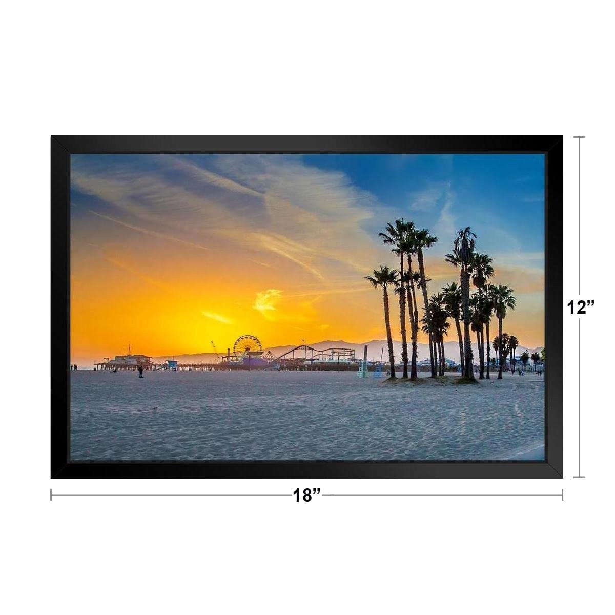 ポスター　写真　ベニスビーチ　フレーム付き Amazon.co.jp: ベニスビーチ カリフォルニア観覧車 日没風景