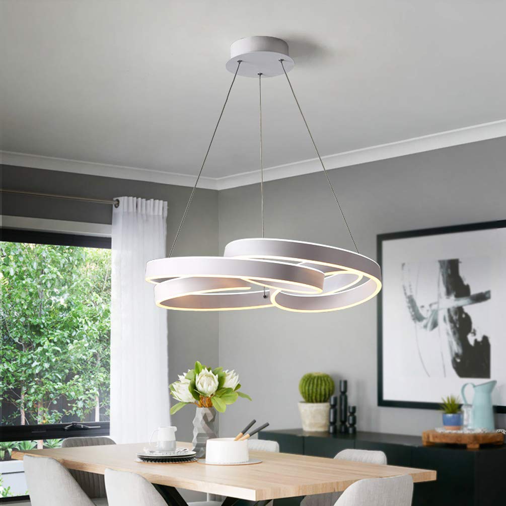 Arañas Led Led Moderna Luces Colgantes Creativos de Cocina Acrílico + Metal Suspensión Colgante Lámpara de Techo para Sala de Comedor Ajustable, Coldwhite,Blanco