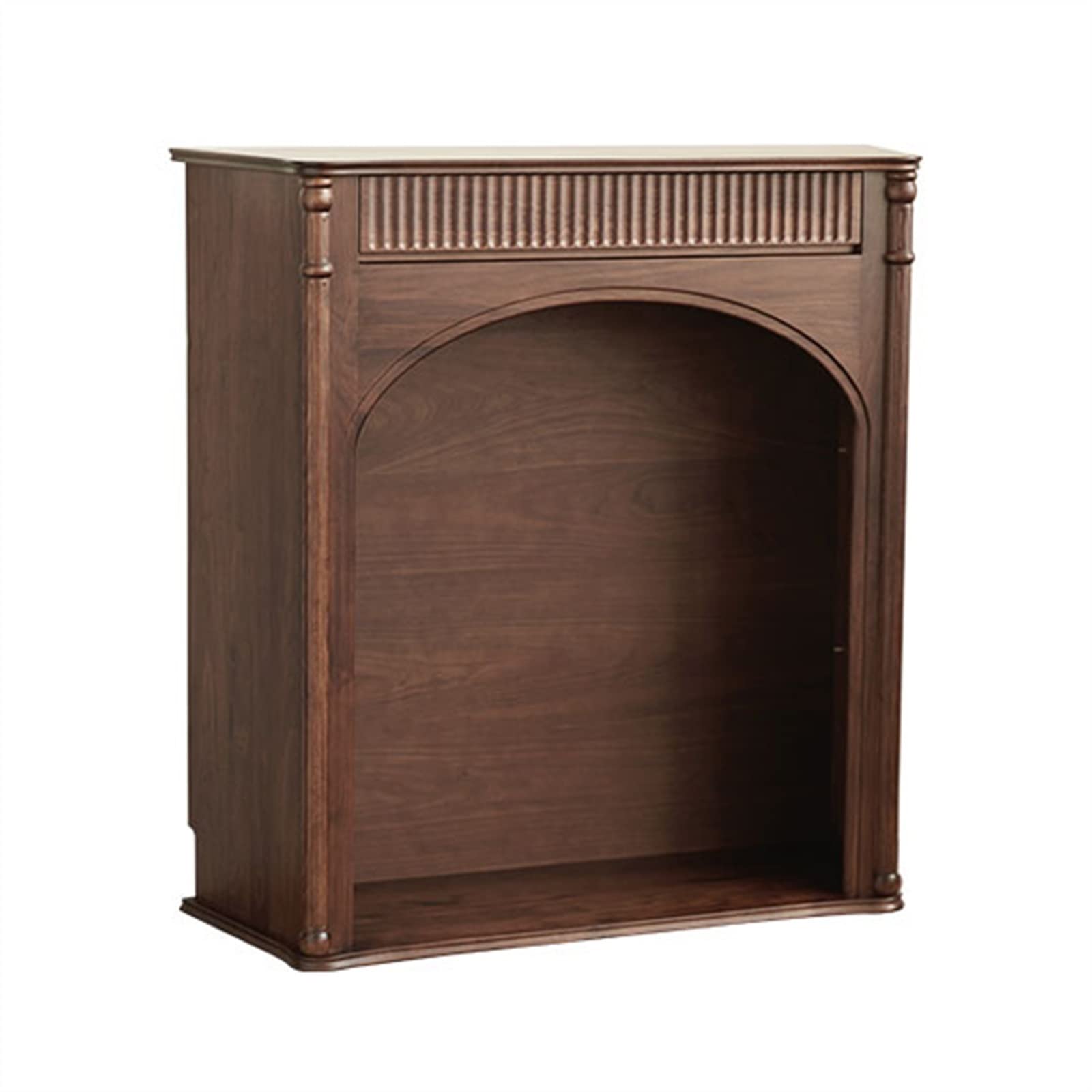 Mantels Surrounds Vintage Fireplace Mantel Cabinet Decorative Minimalist Shelf Shelving Walnut Stove Trim Surround Decorated Frame