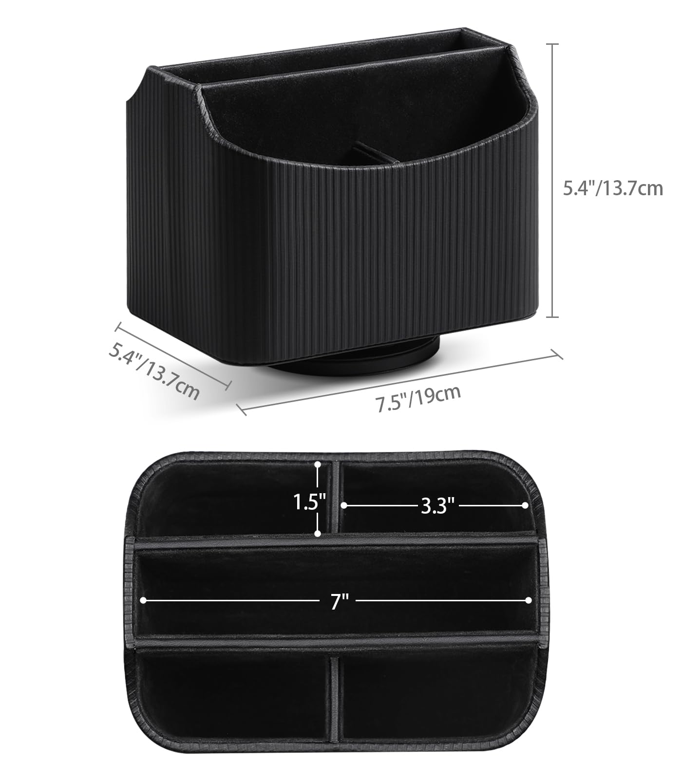 360° drehbarer TV-Fernbedienungshalter, Schreibtisch-Fernbedienungs-Organizer, Schwarz