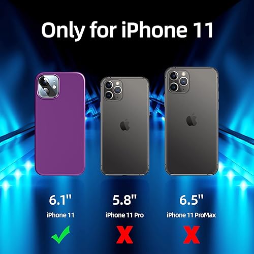 Miniatura 6 de Funda 5 en 1 para iPhone 11 de 6.1 pulgadas, con 2 protectores de pantalla + 2 protectores de lente de cámara, funda protectora delgada de silicona