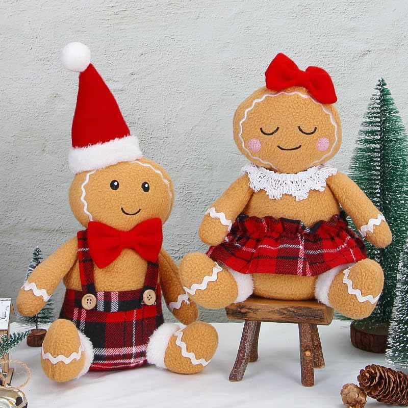 Miniatura 2 de 2 piezas de decoración navideña de hombre de jengibre para interiores para Navidad, decoración del hogar, muñeca de jengibre para regalo, puerta,