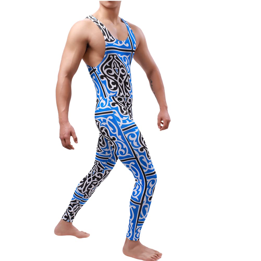 Herren Mode Gedruckt Ein Stück Bodysuit Wrestling Singlet Athletische Leotard Gym Sportswear Undershirt Vest Top