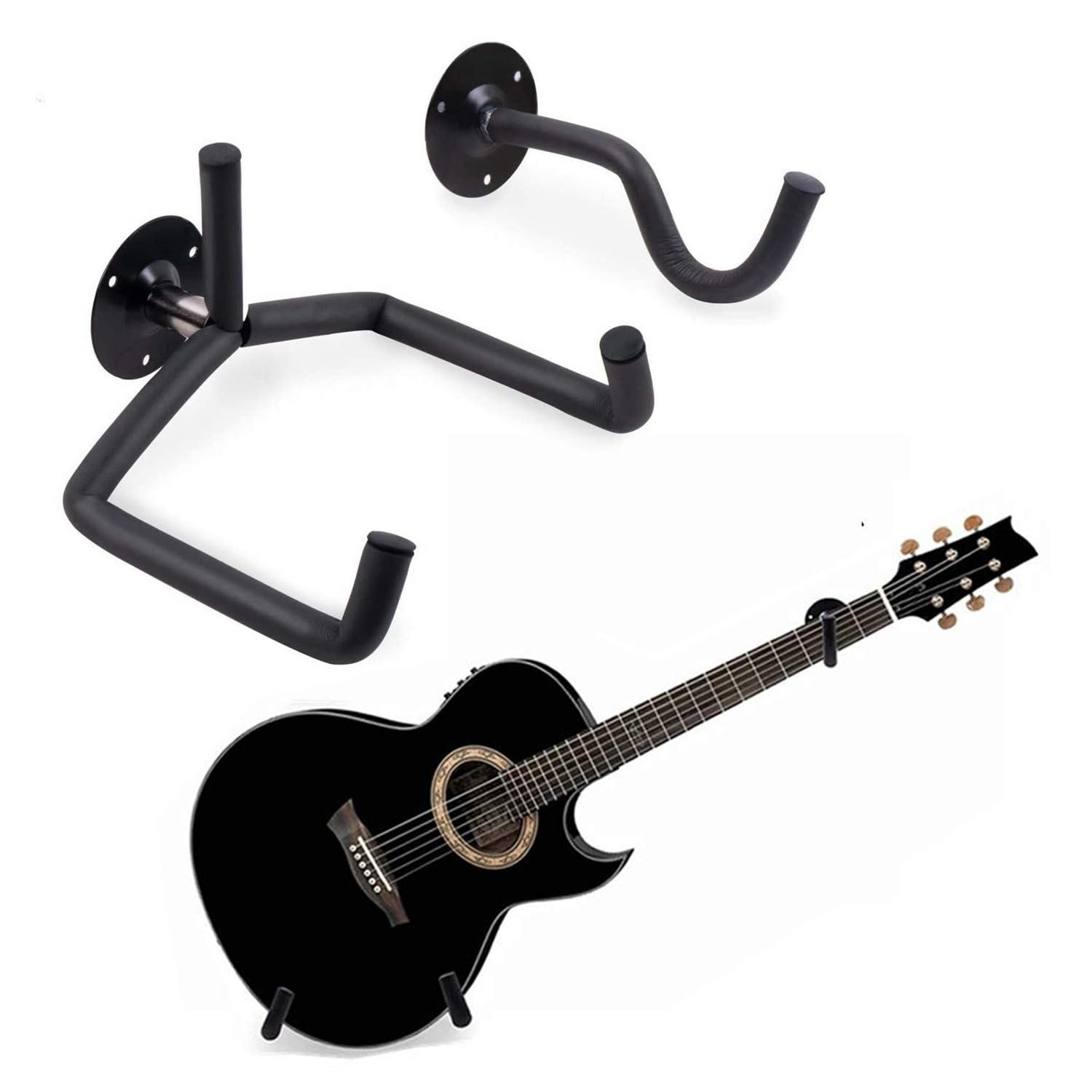 V-2GS Double Up Vertical Guitar Stand: Space-Saving Two-Piece Holder for Electric and Acoustic Guitars - Secure, Stylish, and Stable Display Stand for Home or Studio Use (Black)-image-26