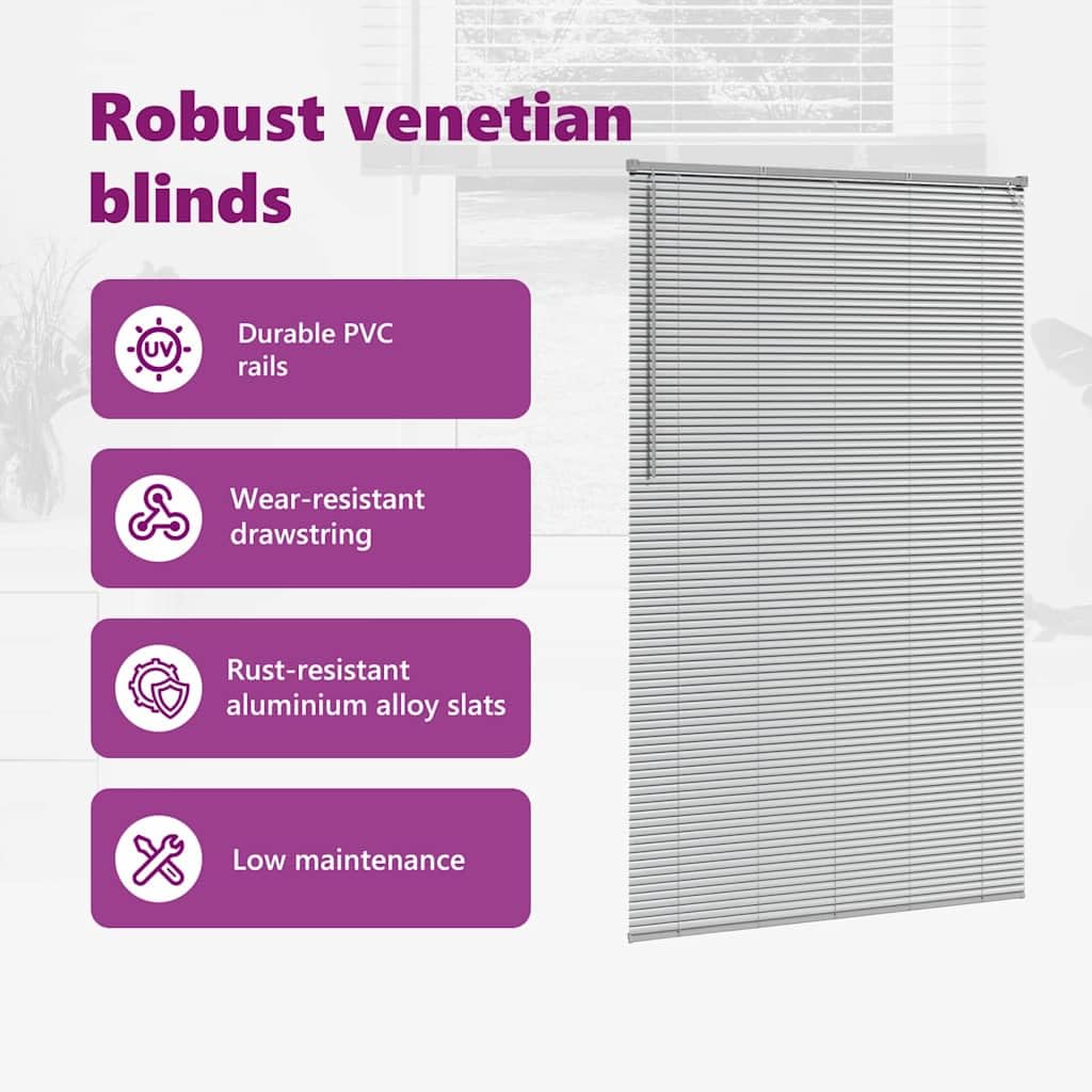 vidaXL Tendaggi a Veneziana Argento 220 x 135 cm Alluminio, Tende a riquadro in Alluminio, Regolabili per Interni, per Controllo Luce e Privacy, perfette per la casa e L'Ufficio