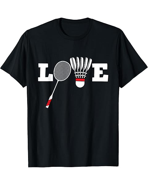 Love Badminton Player Lover Athletic Shuttlecock T-Shirt