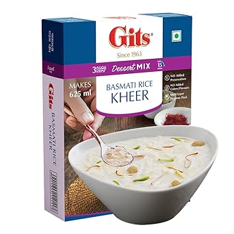 Gits Instant Rice Kheer Dessert Mix, Pure Veg, Indian Sweet and Dessert Ready Mix 100g - image, photos