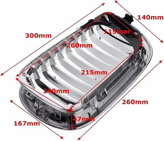 Double Line Front Grille Grills For BMW E46 2002-2005 Pair Chrome Front Center Kidney Hood Grille Grill(All Chrome)