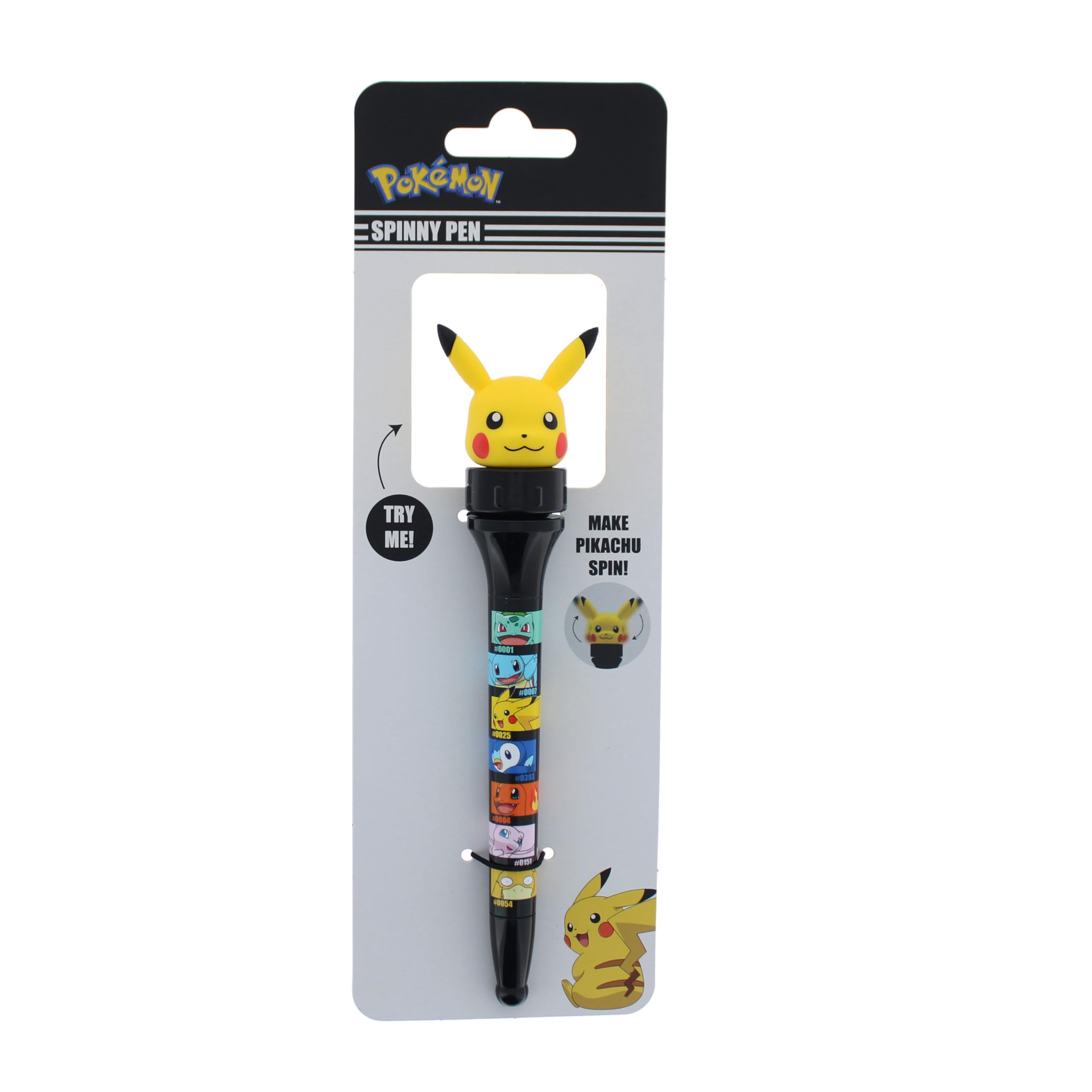 Blueprint Collections Pokemon Spinny Pen | Fun Pikachu Topper That Spins | Back to School Essentials | Official Pokémon Stationery, Gifts & Accessories