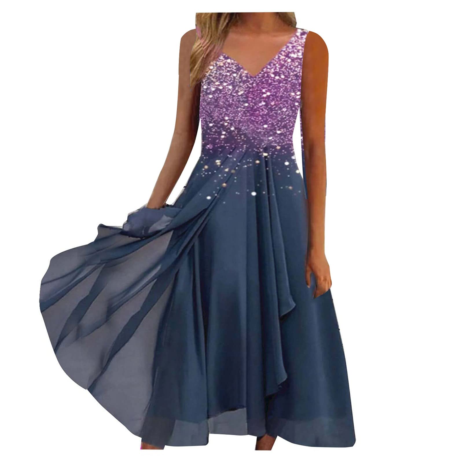 RYTEJFES Vestidos de Verano Mujer Boho 2024 Verano Vestidos de Verano Baratos Largo Vestidos de Fiesta Vestidos Elegante Sexy Vestido Casual Chic Falda de Playa Talla Grande Faldas