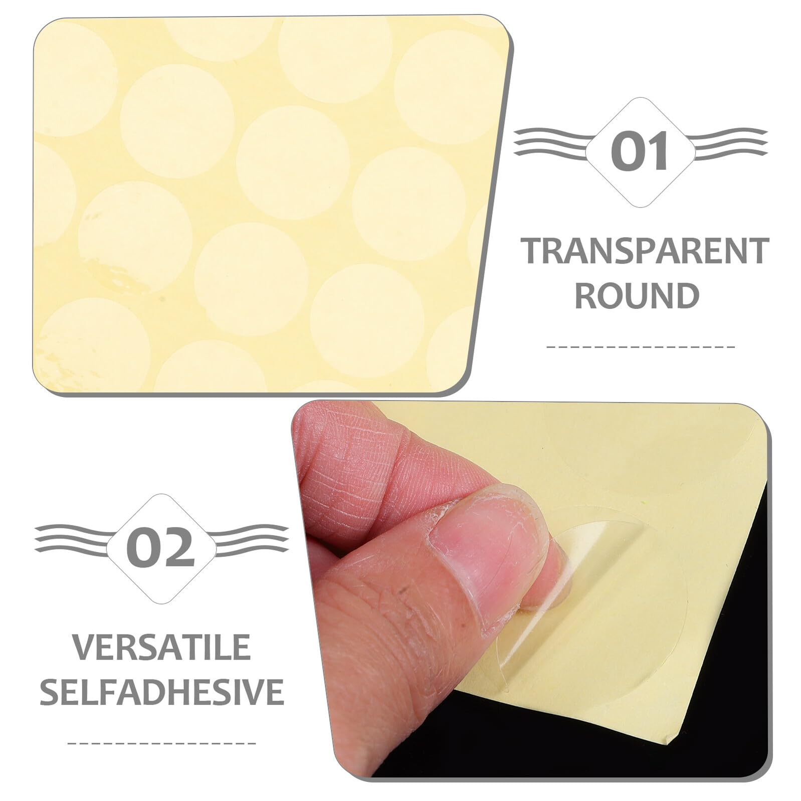 84 Feuilles D'Autocollants Ronds Étiquettes Transparentes Autocollants D'Emballage Autocollants Ronds