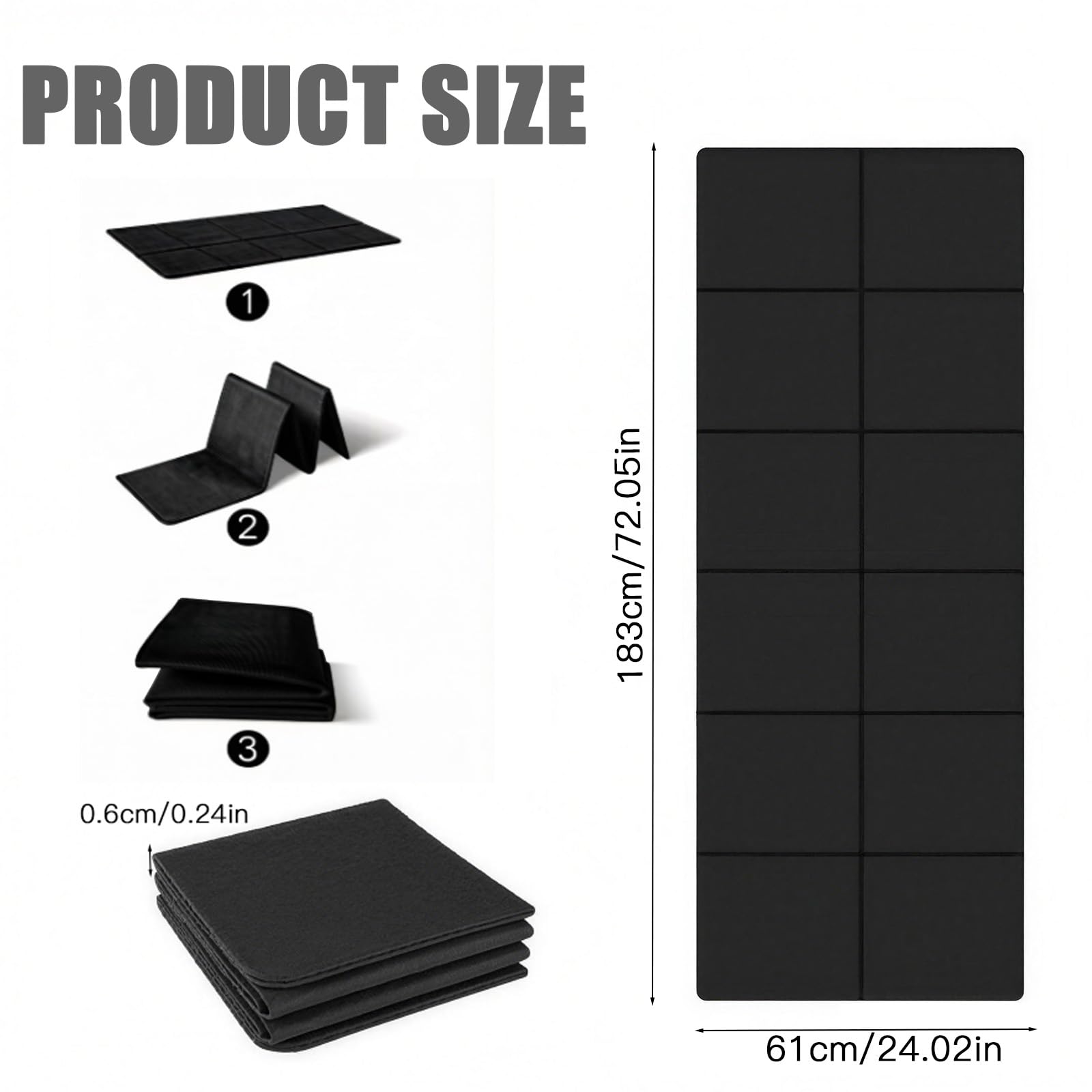 Faltbare Bodenschutzmatte Fitness Unterlegmatte für Fitnessgeräte, 180x60cm Bodenschutzmatte Laufband, 6mm Laufband Matte Schalldämmend für Laufbänd, gym, Heimtrainer, Rollentrainer