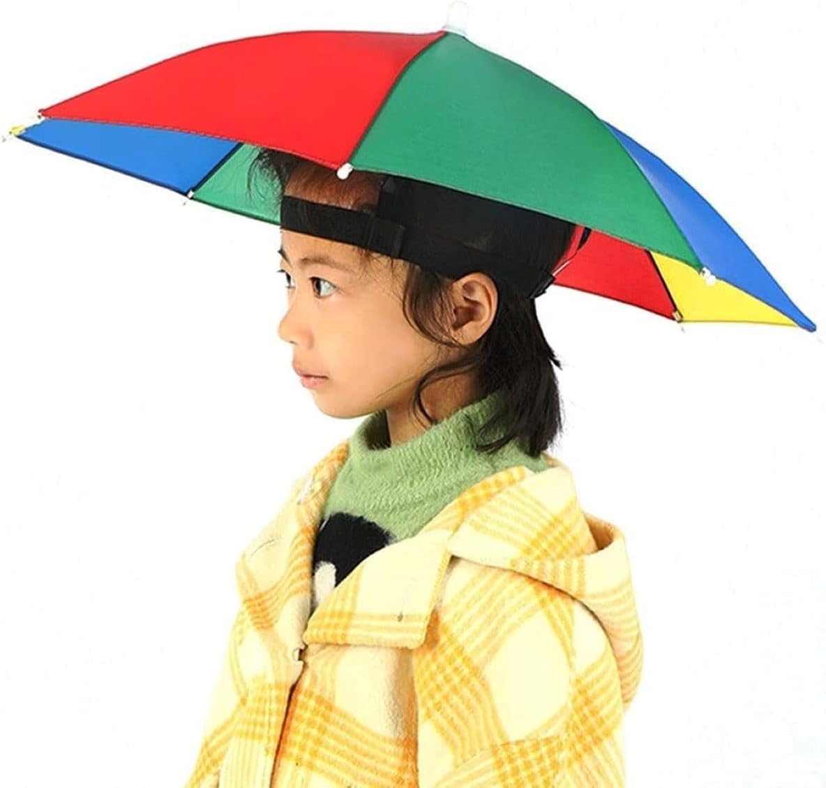 Girl's & Boy's Cap Headwear Umbrella | Hat Umbrella| Portable Umbrella for Outdoor Sun Rain Protection (21 inches)