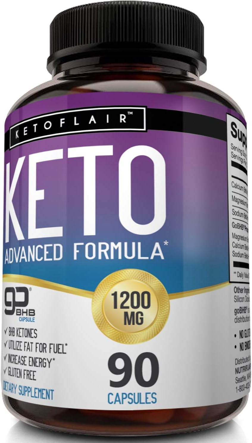 Premium Keto Diet Pills GoBHB 1200mg, 90 Capsules - Ultra Fast Pure Keto Boost Ketosis Supplement - Advanced Natural BHB Salts (beta hydroxybutyrate) Exogenous Ketones for Men and Women, Non-GMO : Health & Household