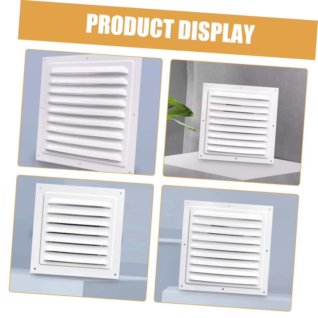 Griglia di Ventilazione a Lamelle Quadrata in Lega di Alluminio Bianca 2 | Quadri Elettrici e Involucri, Design Robusto Protezione Intemperie, Flusso D'aria Elevato
