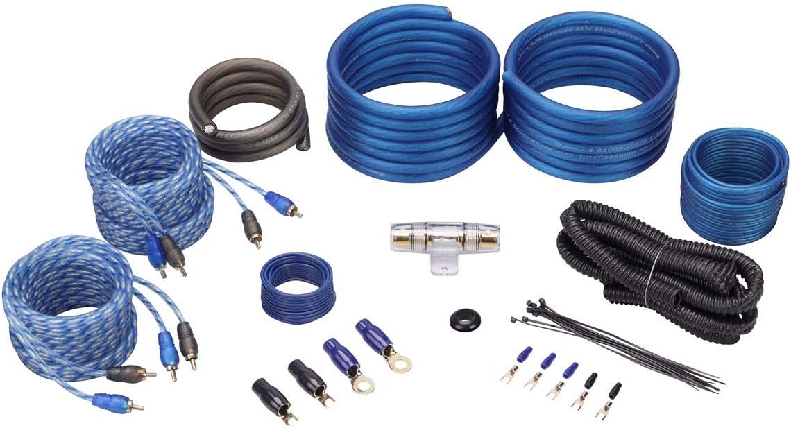 Rockville RWK42 4 Gauge Amp Wiring Installation Kit components