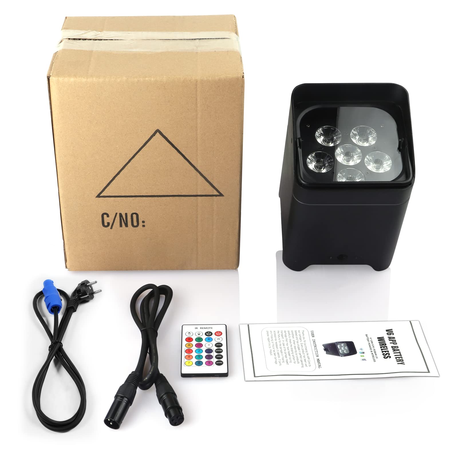 108W led par Faro Batteria Ricaricabile 9600mAh, RGBWA+UV luce palcoscenico Uplight Outdoor con telecomando/DMX/APP (iOS e Android) luce da discoteca per DJ Party Bar Natale Matrimonio