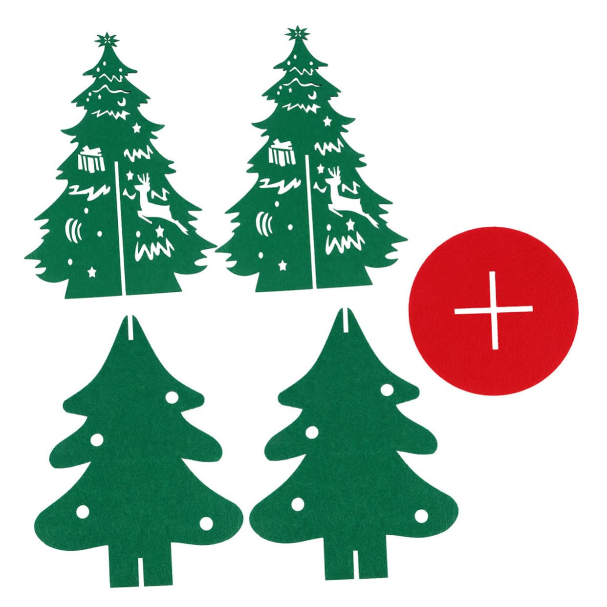 PRETYZOOM Whimsical Christmas Tree Decorations 2 Pack Mini Bendable Tree Ornaments Tinsel Home Decor