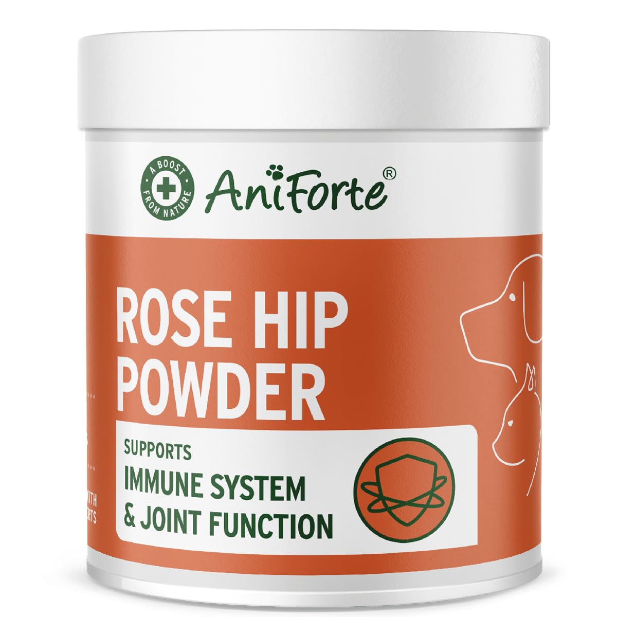 AniForteRosehip Powder for Dogs and Cats 250g - 100% Finely Grounded Rose Hips, Rich in Natural Vitamin C, Supports & Maintains Immune System & Joint Health