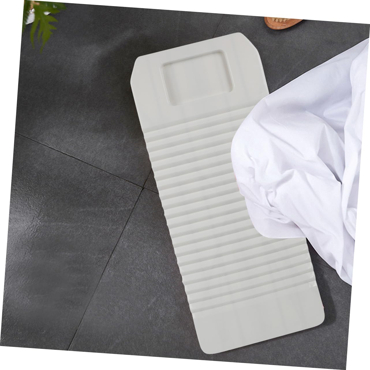 OUNONA ASSE da Bucato e Superficie ad Alta Frizione Portatile in Plastica ABS Bianco Design per Lavare Vestiti e Calzini in Campeggio e Viaggio