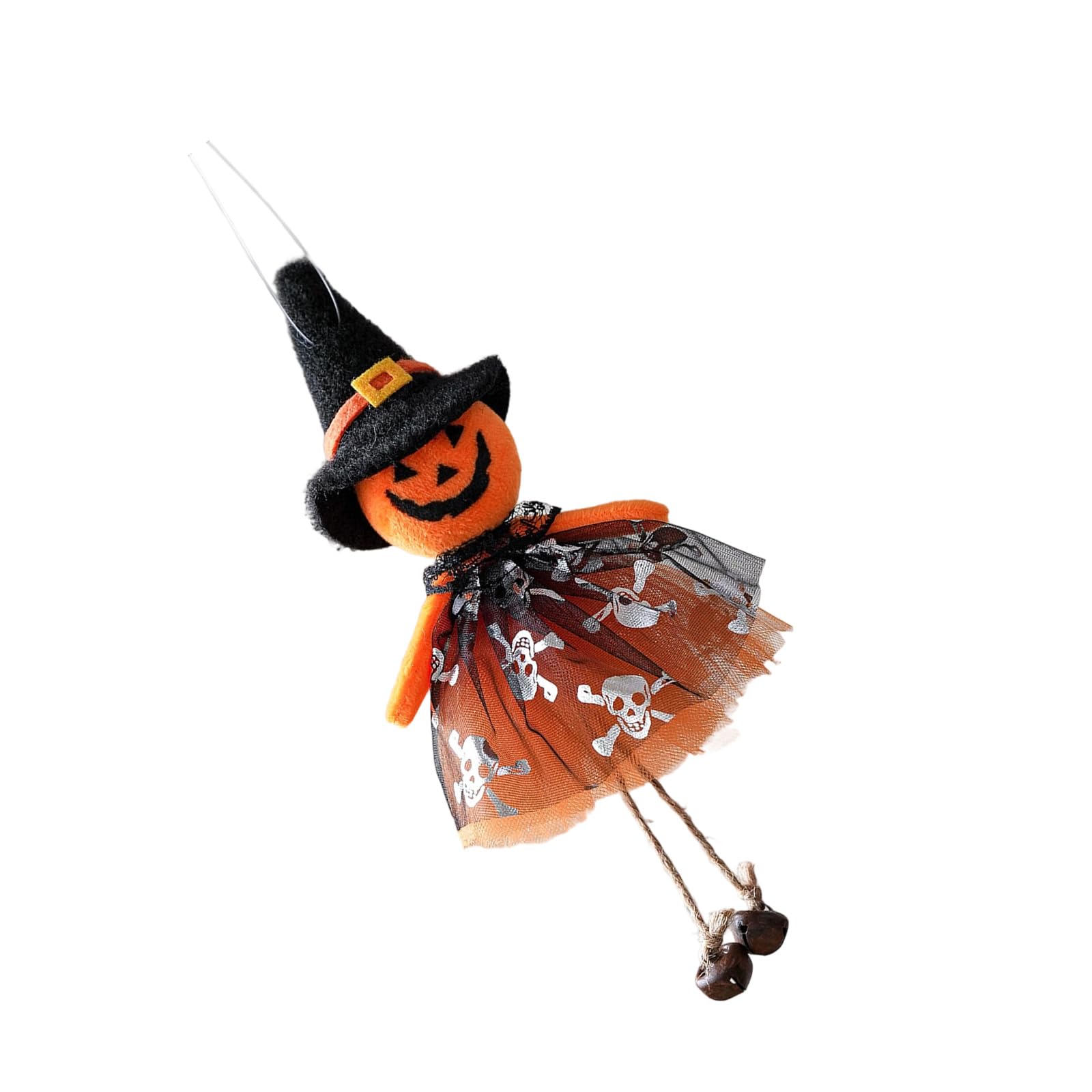 Msioytog Pumpkin Festival Cloth Halloweens Hanging Ornament With Witch Black Cats Phantoms Design For Indoor Outdoor Home Decoration Scary Eerie Cartoon Door Bells