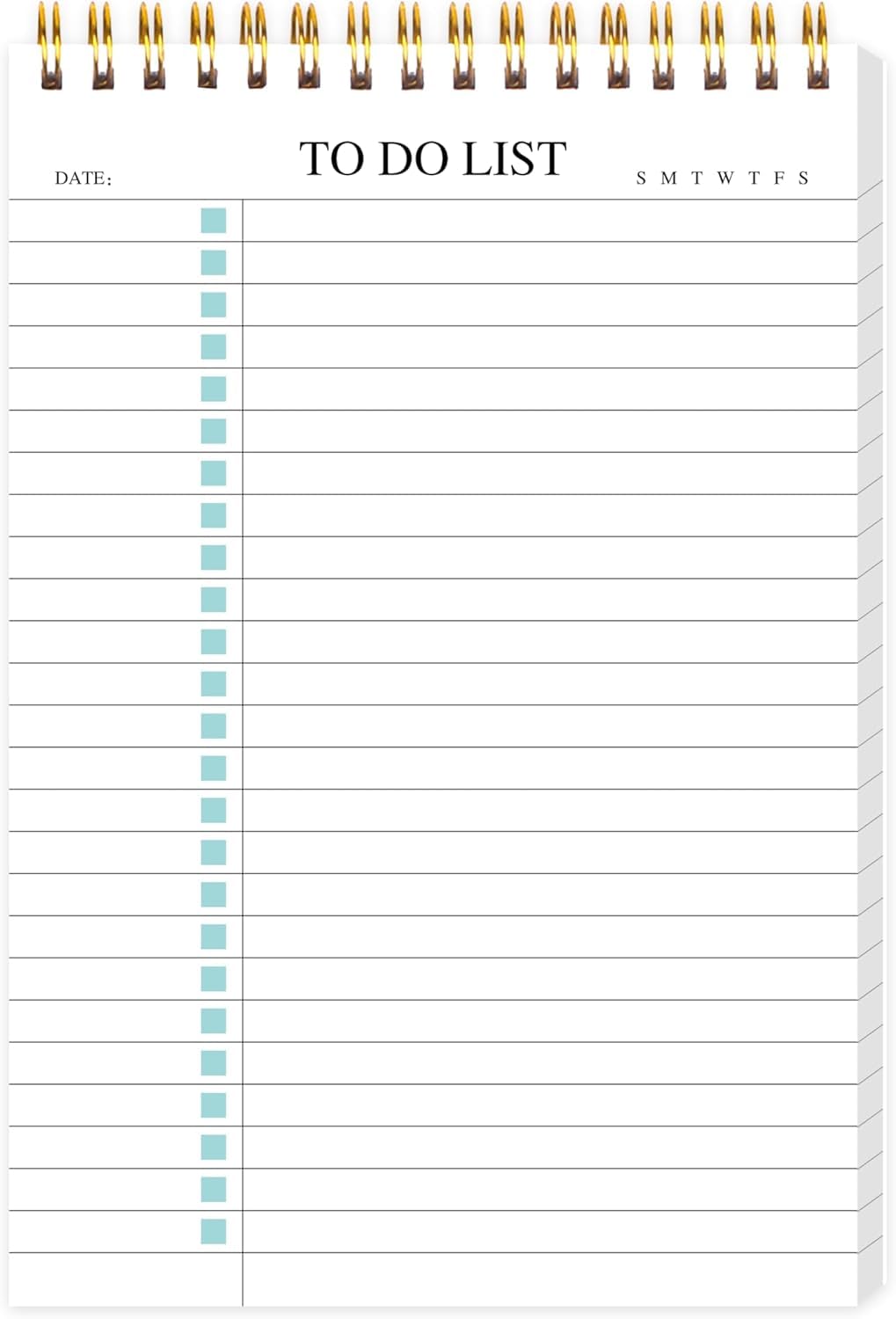 To Do List Notepad, Undated Daily Planner Notepad with To Do List Notebook Checklist Planner Spiral Waterproof Cover Notepad for Office Supplies, School Planner, Green, 52 Sheets, 5.5"*8.3" A5 Size