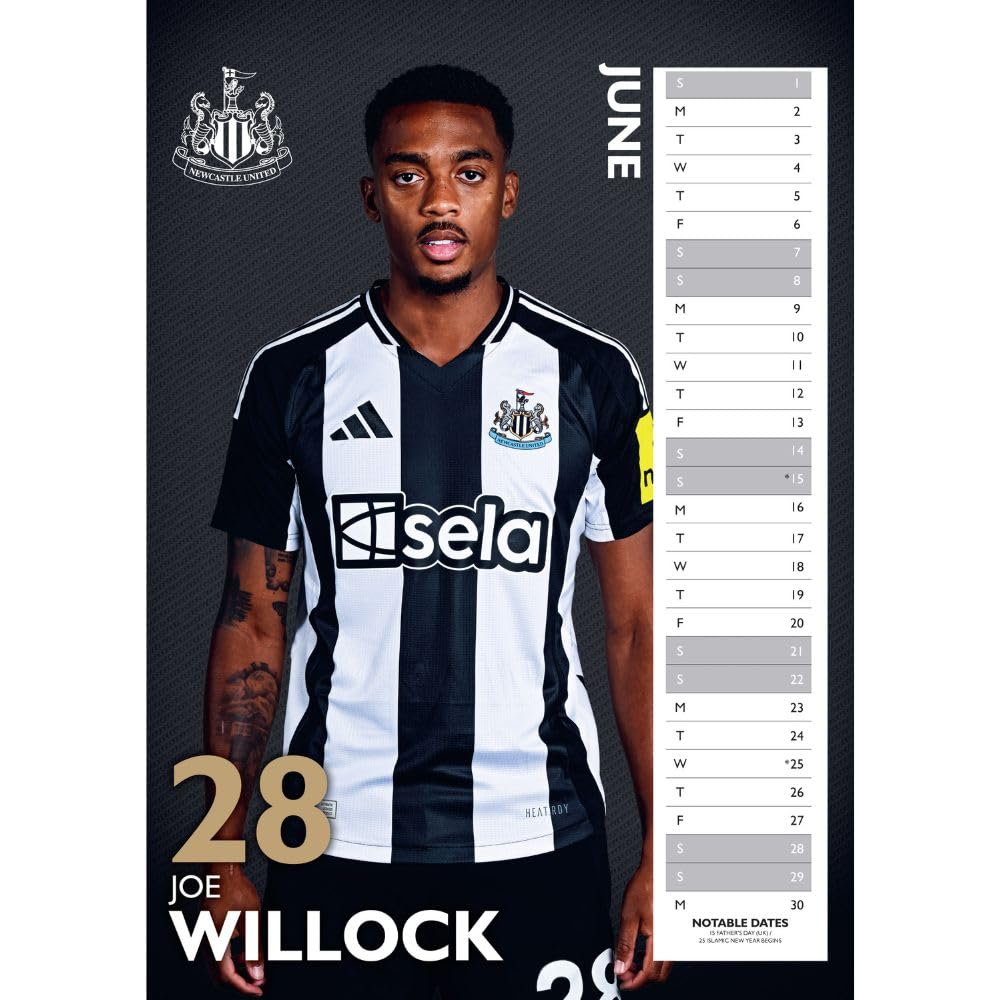 2025 Calendar Newcastle United FC Month to View A3 Football Calendar Official Product - Image 3