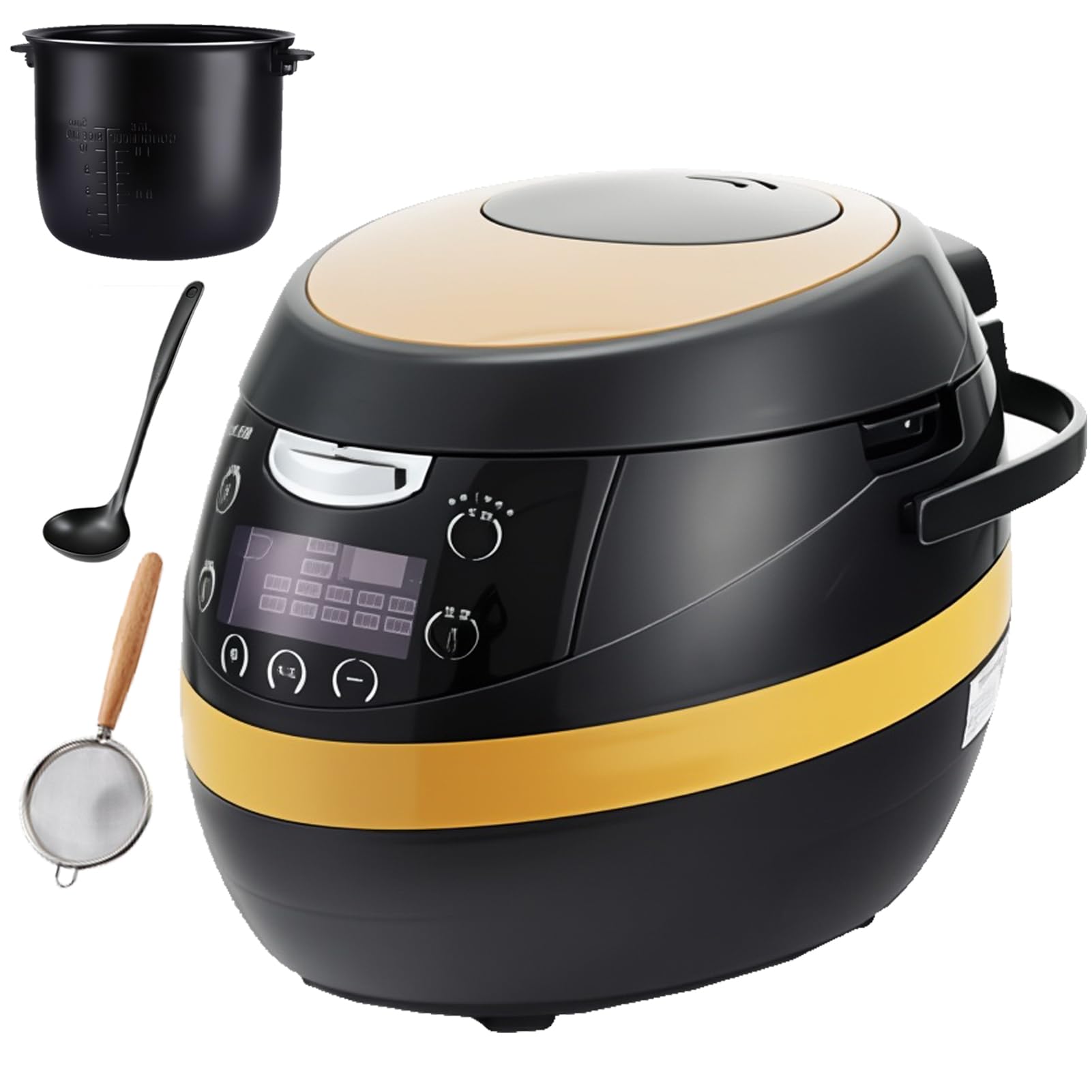 Olla de cocina comercial, máquina calentadora automática de perlas con panel táctil inteligente, ajuste de temperatura, temporizador y sonda, ideal para panadería y preparación de postres, capacidad