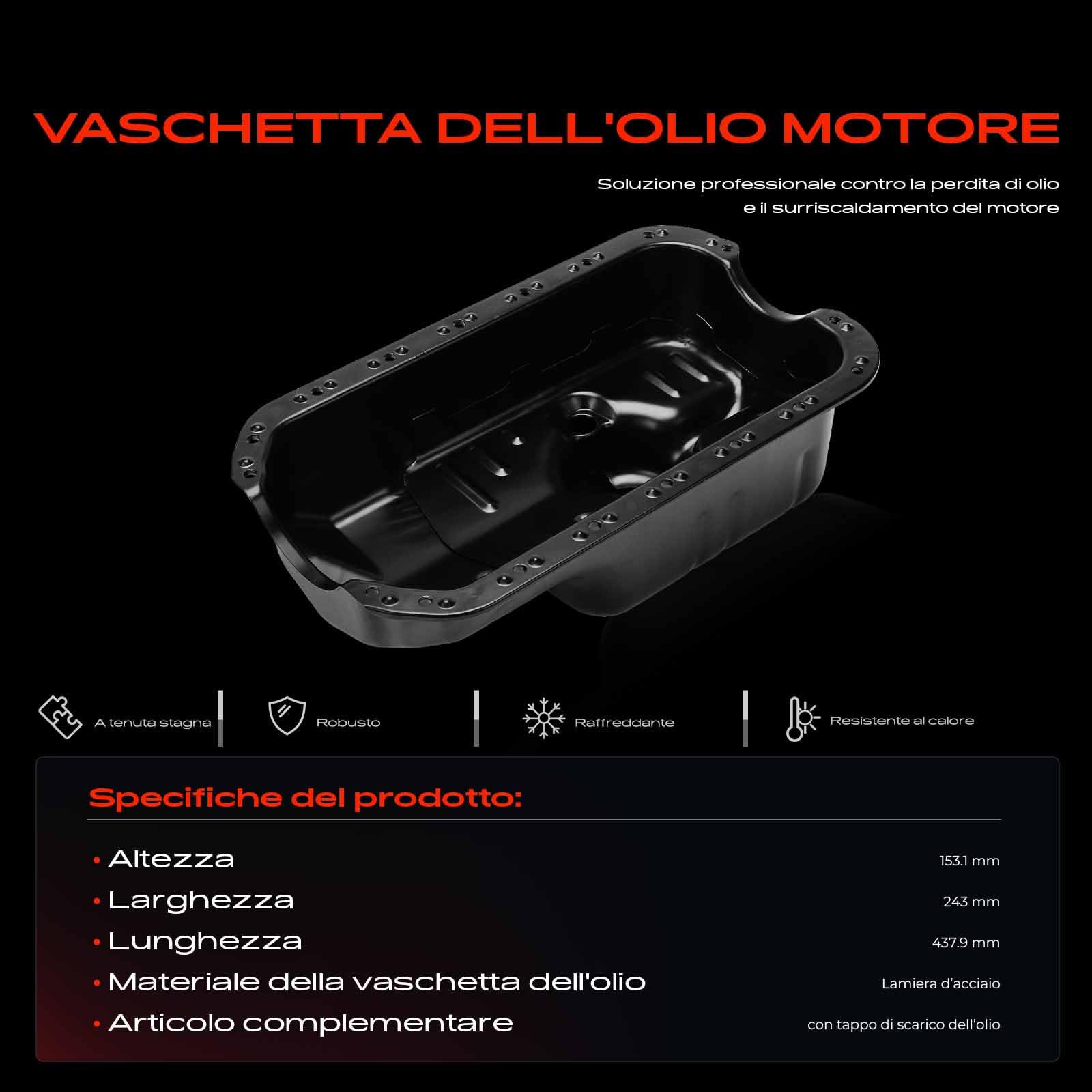 Frankberg Coppa dell'olio coppa dell'olio motore benzina 11200-PLC-000 | Compatibile con: Civic VII Hatchback EP EU EV, Civic VII Berlina ES ET, Civic VII Coupé EM2